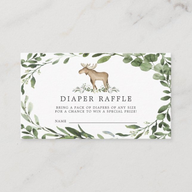 Lumberjack Elch Winzer Raffle Babyduschkarte Begleitkarte (Vorderseite)