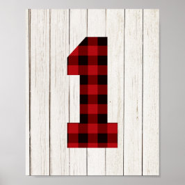 Lumberjack Erster Geburtstag Nr. 1 Deco Poster