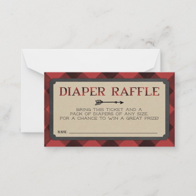 Lumberjack Flannel Boy Diaper Raffekarte Mitteilungskarte (Vorderseite)