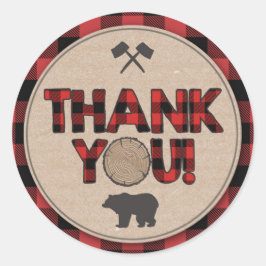 Lumberjack Gastgeschenk Tags Vielen Dank Sticker B
