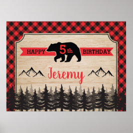 Lumberjack Geburtstagsparty Foto Hintergrund Poster