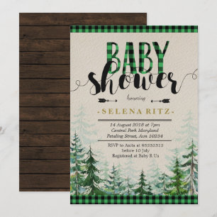 Lumberjack Green Kariert Boy Baby Dusche Einladung