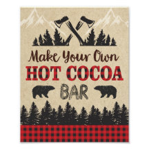Lumberjack Hot Cocoa Bar Sign | 8x10 Print