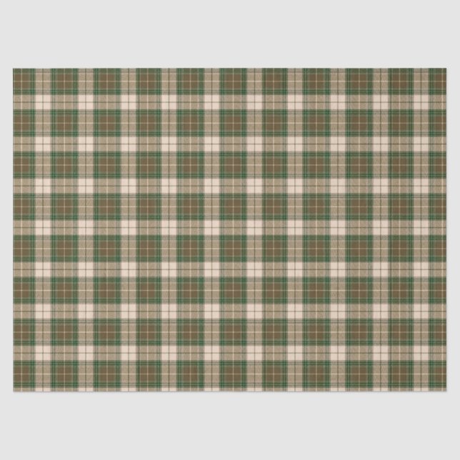 Lumberjack Kariert Grünbraun Beige Seidenpapier (Vorderseite)