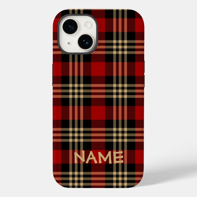 Lumberjack Kariert Pattern Individuelle Name Case- Case-Mate iPhone 14 Hülle (Rückseite)