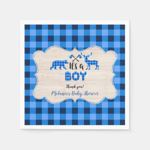 Lumberjack Little Hunter Blue Kariert Baby Dusche Serviette