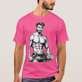 Lumberjack Muskelkraft LGBTQ Gay Pride FarbeIn De T-Shirt