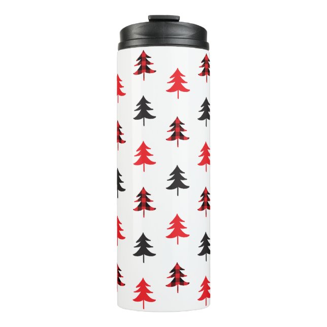 Lumberjack Muster Niedliches Weihnachtsmuster Thermosbecher (Vorderseite)