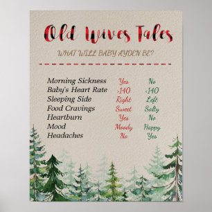 Lumberjack Old Ehefrauen Stales Gender Reveal Boar Poster