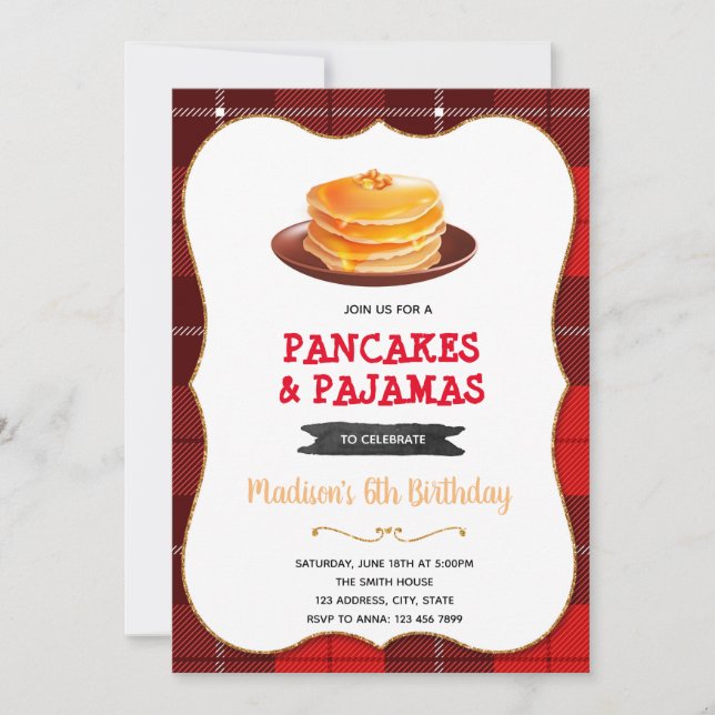 Lumberjack-Pfannkuchen Einladung (Vorderseite)