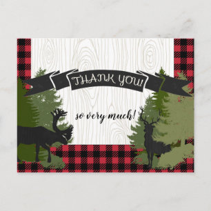 Lumberjack Plaid Baby Boy Carte Postale Merci Note