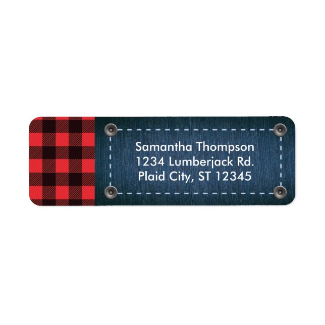 Lumberjack Plaid et Jean Étiquette de adresse (Devant)