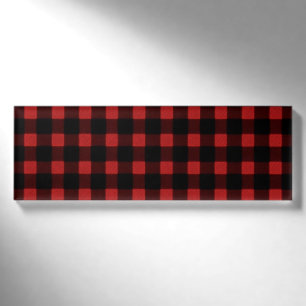 Lumberjack Print Red Black Winter Buffalo Kariert Namenschild