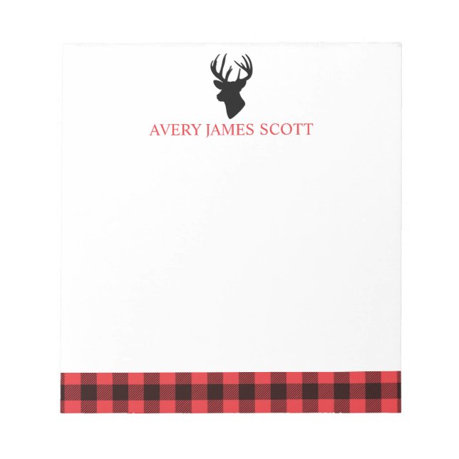 Lumberjack Red Black Buffalo Kariert Men Stationer Notizblock (Vorderseite)