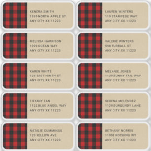 Lumberjack Red Kariert Kraft Guest Address Labels