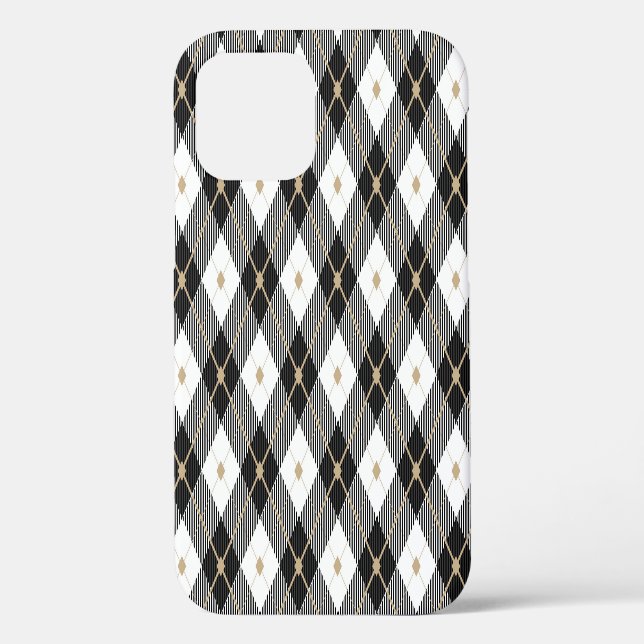 Lumberjack Schwarz-weißes Kariertes Muster Case-Mate iPhone Hülle (Rückseite)