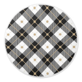 Lumberjack Schwarz-weißes Kariertes Muster Keramikknauf