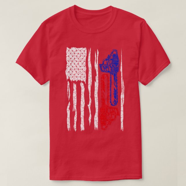 Lumberjack Shirt Vintag Lumberjack American Flag (Design vorne)