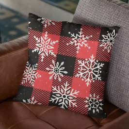 Lumberjack Snowflake Woodsman Tartan Kariert Kissen