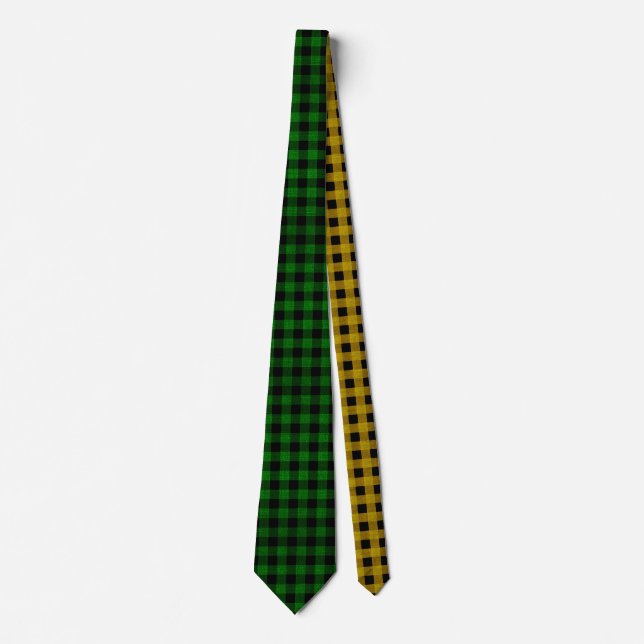 Lumberjack-Stil - grün und gelb Krawatte (Vorderseite)