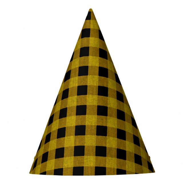 Lumberjack Style - gelber Stoff + Ihre Ideen Partyhütchen (Vorderseite)