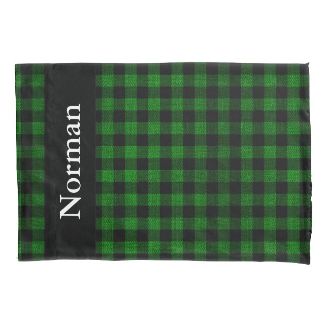 Lumberjack Style - grüner Stoff + Ihre Ideen Kissenbezug (Vorderseite)