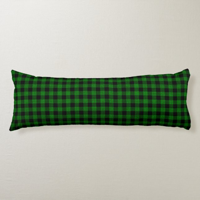 Lumberjack Style - grüner Stoff + Ihre Ideen Seitenschläferkissen (Vorderseite)