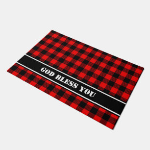 Lumberjack Style - roter Stoff + Ihre Ideen Fußmatte