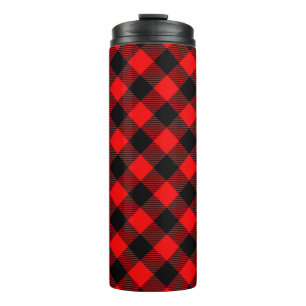 Lumberjack Style - roter Stoff + Ihre Ideen Thermosbecher