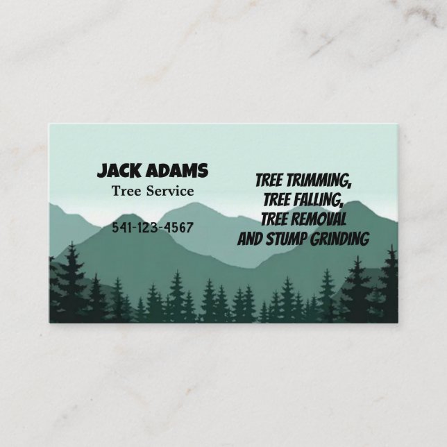 Lumberjack Tree Service Business Card Visitenkarte (Vorderseite)