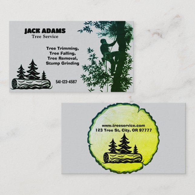 Lumberjack Tree Service Business Card Visitenkarte (Vorne/Hinten)