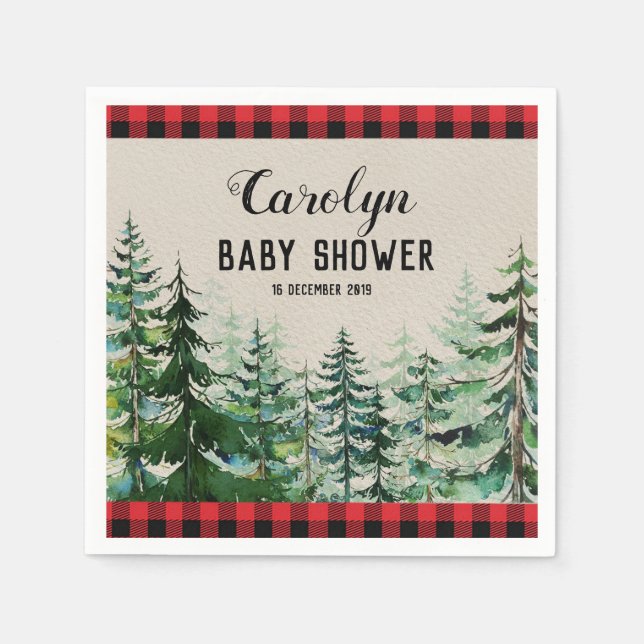 Lumberjack Wald Cocktail Papier Napkins Serviette (Vorderseite)
