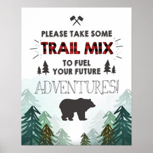 Lumberjack Wild One Forest Trees Trail Mix Sign Poster