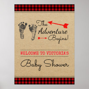 Lumberjack Woodland Adventure Baby Duschzeichen Poster