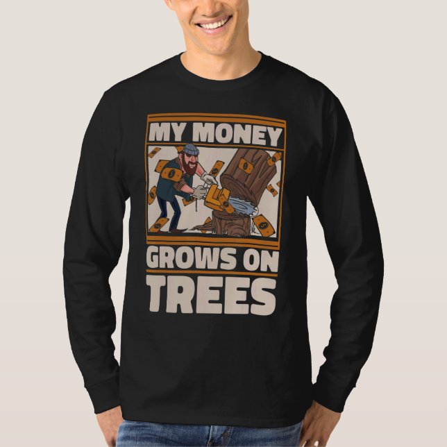 Lumberjack Woodworker Ax Chainsaw T-Shirt (Vorderseite)