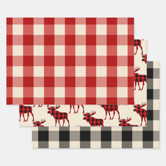 Lumberjack Wrapping Paper Flat Sheet Set 3 Geschenkpapier Set (Set)