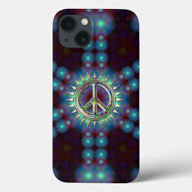LumiBlue Groovy Peace Sign Case-Mate iPhone Hülle (Rückseite)