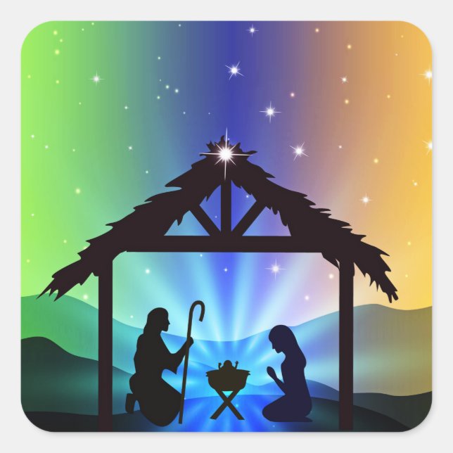 lumière des autocollants de la crèche jésus (Devant)