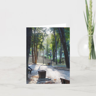 Lumière du soleil en parc - carte de note