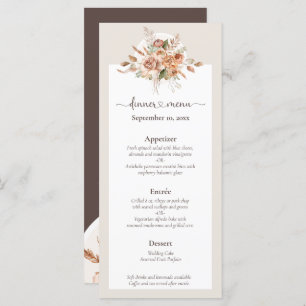 Lumière Terre Tone Floral Rustique Boho Menu Maria