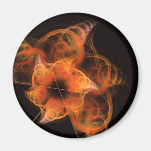 Lumières Abstrait Art Round Magnet