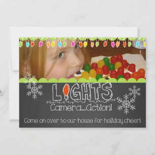 Lumières Camera Action Fête Photo Invitation