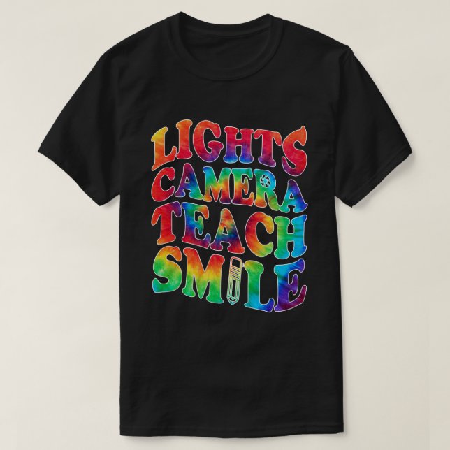 Lumières Caméra Enseignant Smile T-shirt enseignan (Design devant)