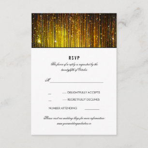 Lumières de chaîne de Mariage noir et or RSVP