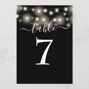 Lumières de Chaîne Noir et Blanc Numéro de Table