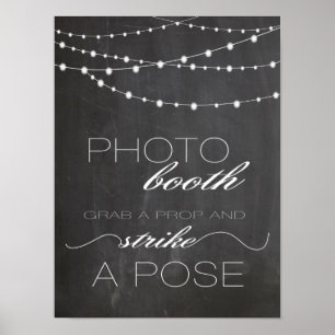 Lumières de corde de tableau Photo booth pancarte 