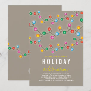 Lumières de Noël colorées Invitation de fête de va
