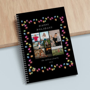 Lumières de Noël colorées Multiples photos Carnet