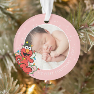 Lumières de Noël Elmo Nom et photo personnalis