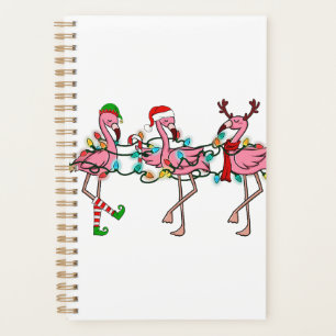 Lumières de Noël Flamant rose rose Santa Hat Holid